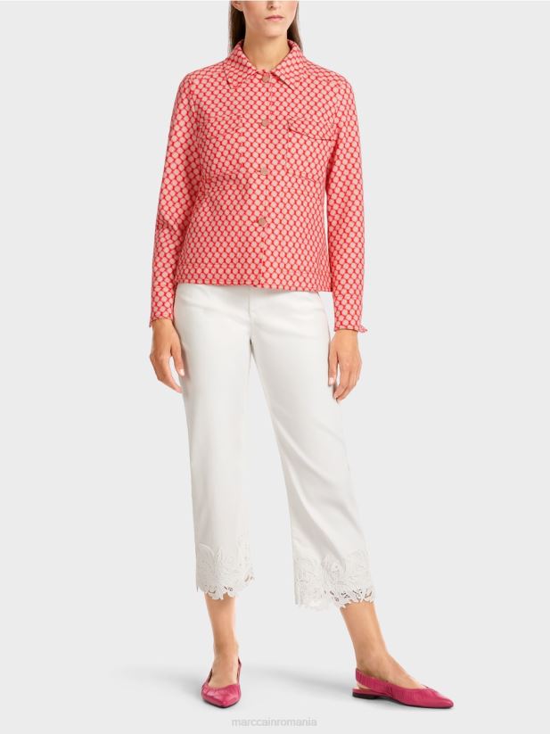 jachetă cu model cu buline Marc Cain mandarină îmbrăcăminte 4826HH416