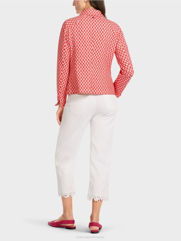 jachetă cu model cu buline Marc Cain mandarină îmbrăcăminte 4826HH416