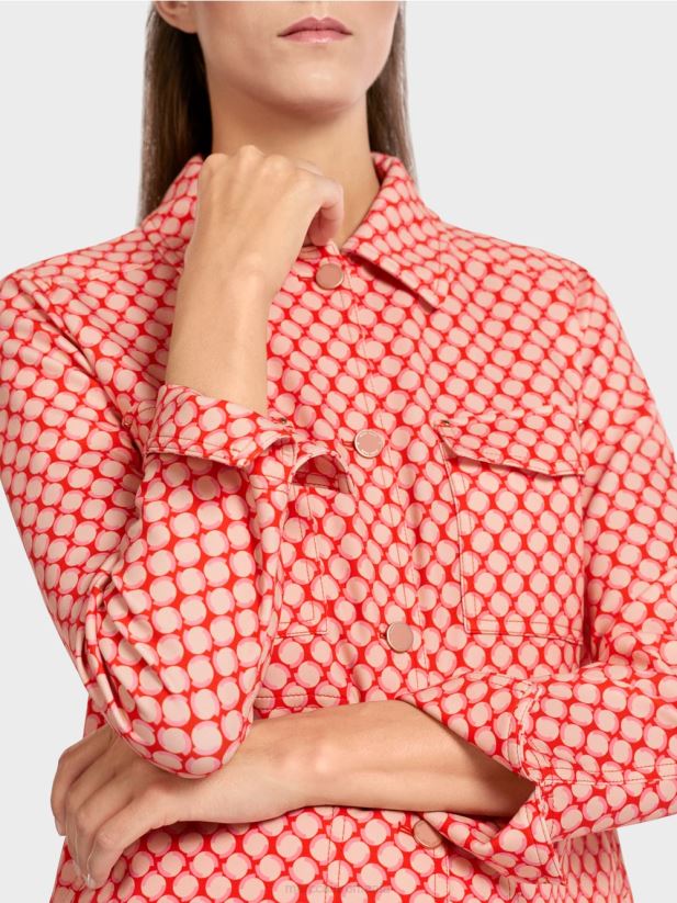 jachetă cu model cu buline Marc Cain mandarină îmbrăcăminte 4826HH416