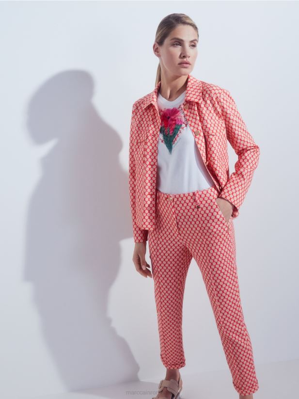 jachetă cu model cu buline Marc Cain mandarină îmbrăcăminte 4826HH416