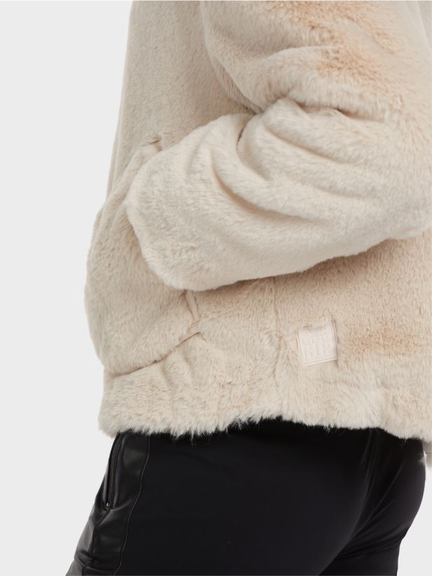 jachetă din blană amuzantă Marc Cain lapte de migdale îmbrăcăminte 4826HH316