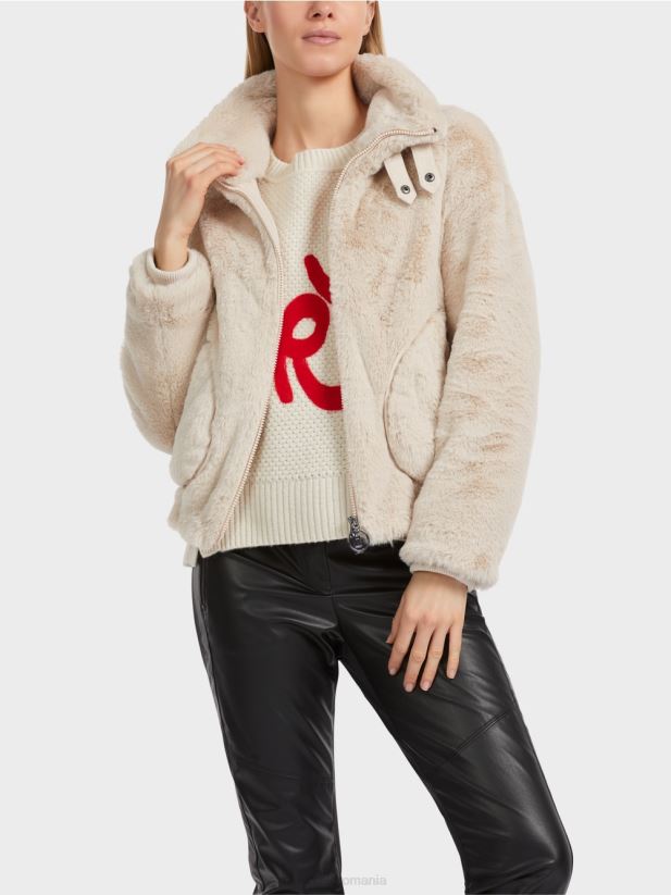 jachetă din blană amuzantă Marc Cain lapte de migdale îmbrăcăminte 4826HH316