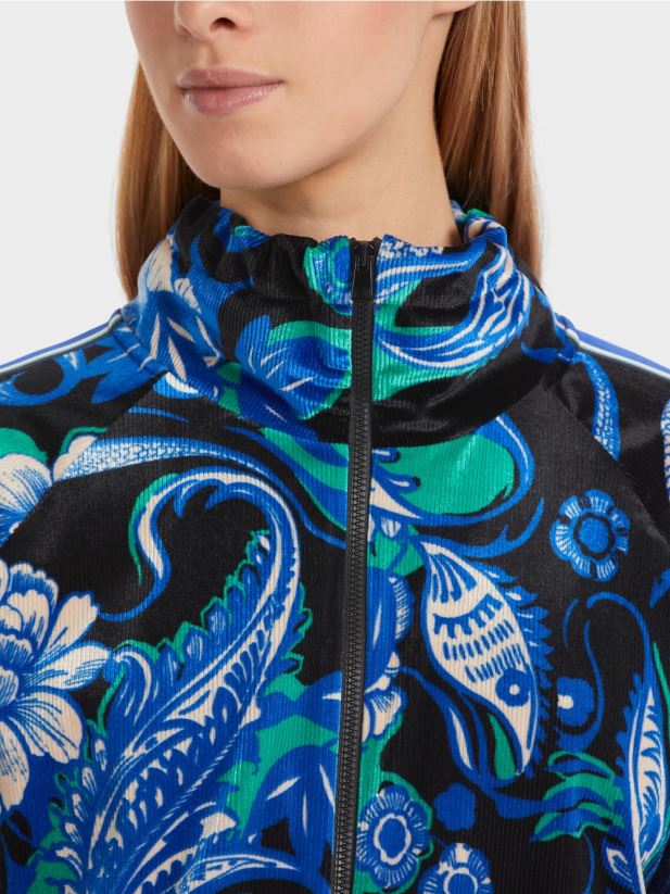 jachetă din catifea din dantelă super moale Marc Cain albastru miezul nopții îmbrăcăminte 4826HH305