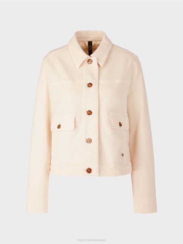 jachetă din denim „rethink together”. Marc Cain cremă îmbrăcăminte 4826HH432