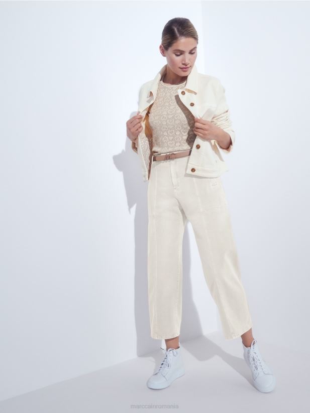 jachetă din denim „rethink together”. Marc Cain cremă îmbrăcăminte 4826HH432