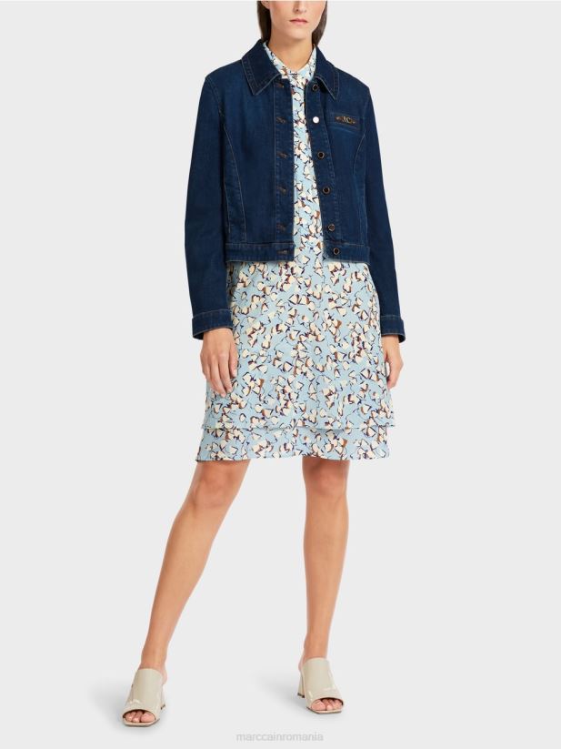 jachetă din denim „rethink together”. Marc Cain indigo vintage îmbrăcăminte 4826HH444