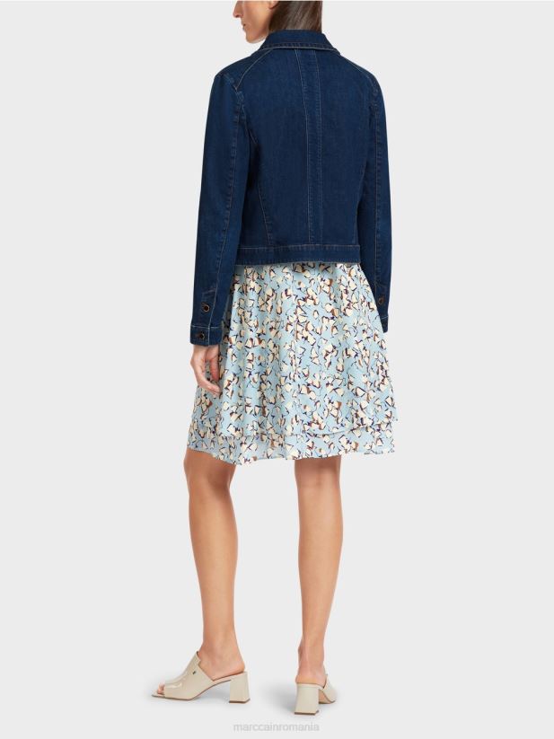 jachetă din denim „rethink together”. Marc Cain indigo vintage îmbrăcăminte 4826HH444