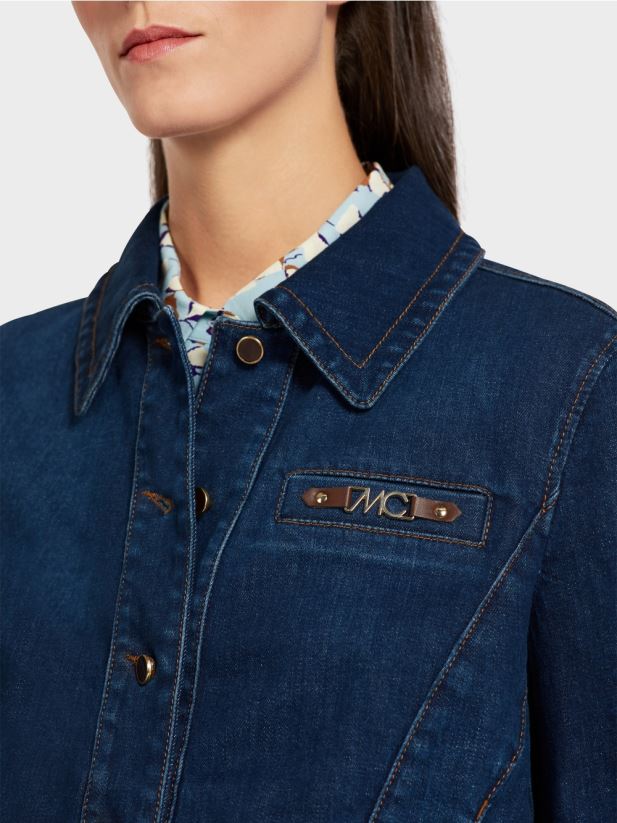 jachetă din denim „rethink together”. Marc Cain indigo vintage îmbrăcăminte 4826HH444