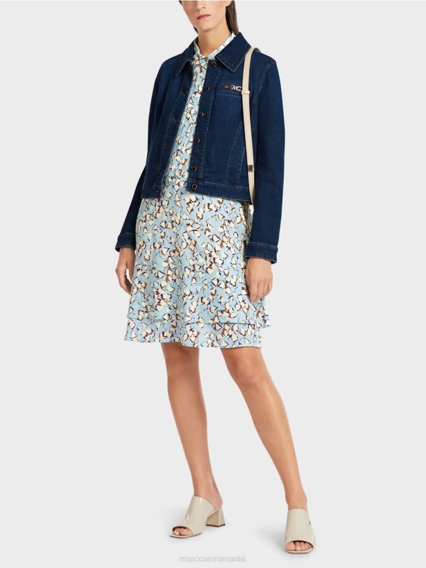 jachetă din denim „rethink together”. Marc Cain indigo vintage îmbrăcăminte 4826HH444