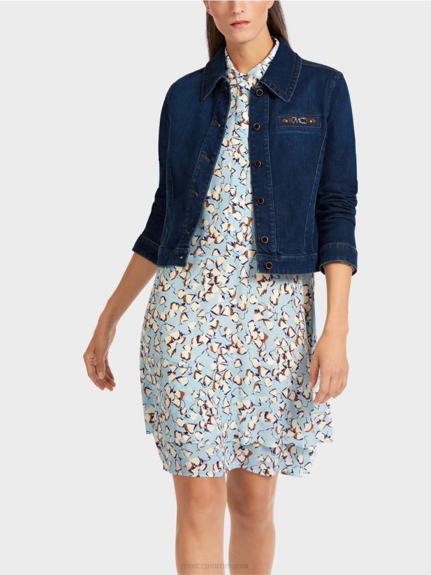 jachetă din denim „rethink together”. Marc Cain indigo vintage îmbrăcăminte 4826HH444