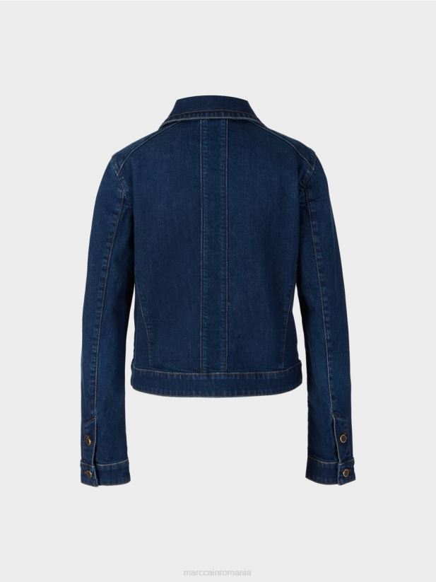 jachetă din denim „rethink together”. Marc Cain indigo vintage îmbrăcăminte 4826HH444