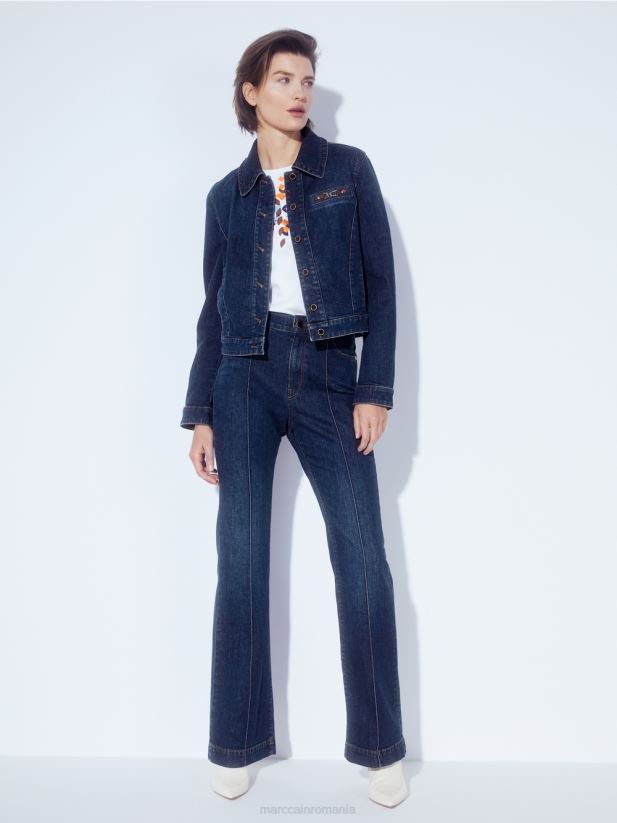 jachetă din denim „rethink together”. Marc Cain indigo vintage îmbrăcăminte 4826HH444