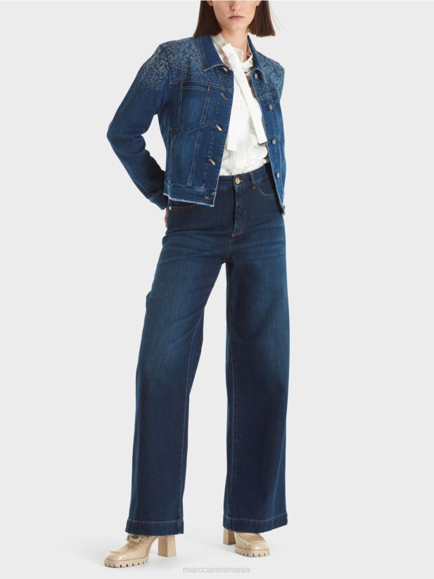 jachetă din denim „rethink together”. Marc Cain indigo vintage îmbrăcăminte 4826HH455