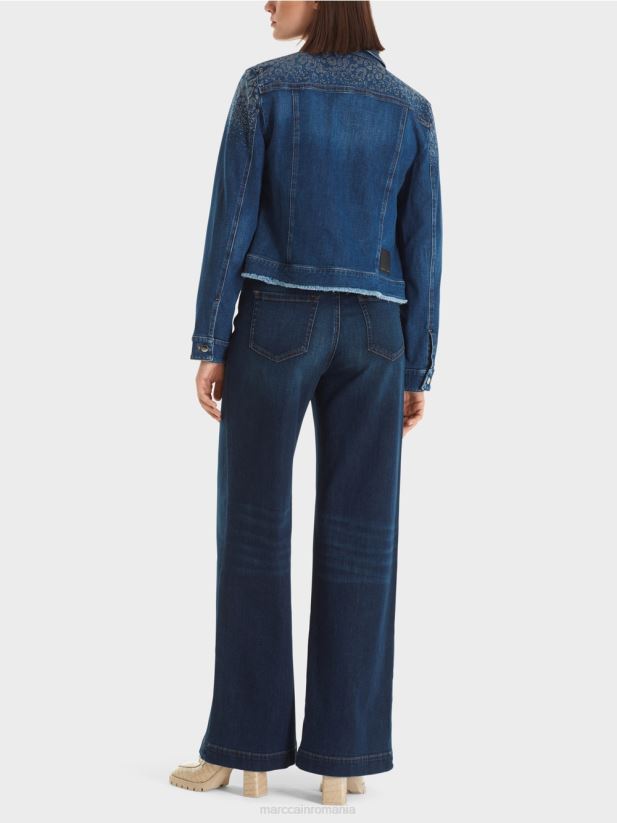 jachetă din denim „rethink together”. Marc Cain indigo vintage îmbrăcăminte 4826HH455