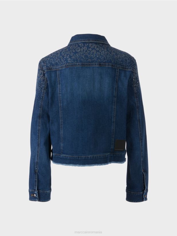 jachetă din denim „rethink together”. Marc Cain indigo vintage îmbrăcăminte 4826HH455