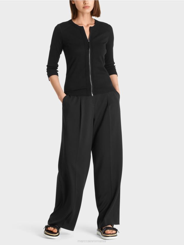 jachetă elastică din bumbac Marc Cain negru îmbrăcăminte 4826HH366