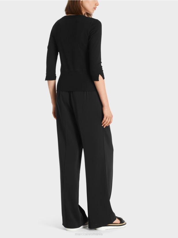 jachetă elastică din bumbac Marc Cain negru îmbrăcăminte 4826HH366