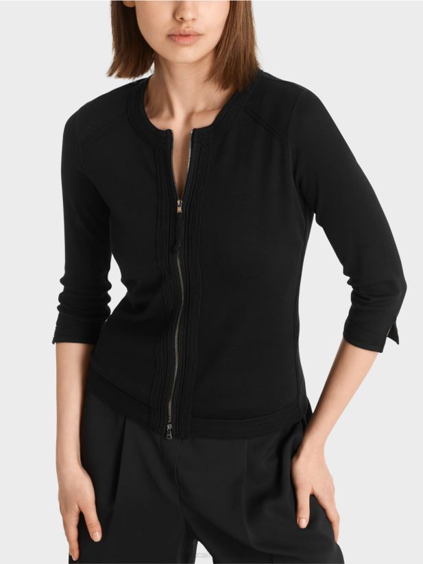 jachetă elastică din bumbac Marc Cain negru îmbrăcăminte 4826HH366