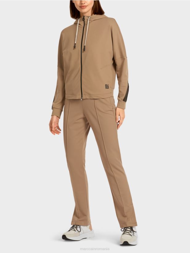 jachetă hanorac în formă de ou Marc Cain cafea ușoară îmbrăcăminte 4826HH421