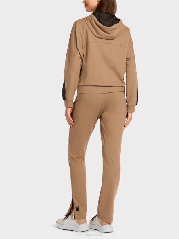 jachetă hanorac în formă de ou Marc Cain cafea ușoară îmbrăcăminte 4826HH421