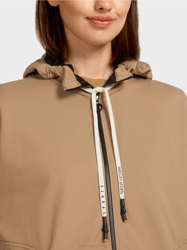 jachetă hanorac în formă de ou Marc Cain cafea ușoară îmbrăcăminte 4826HH421