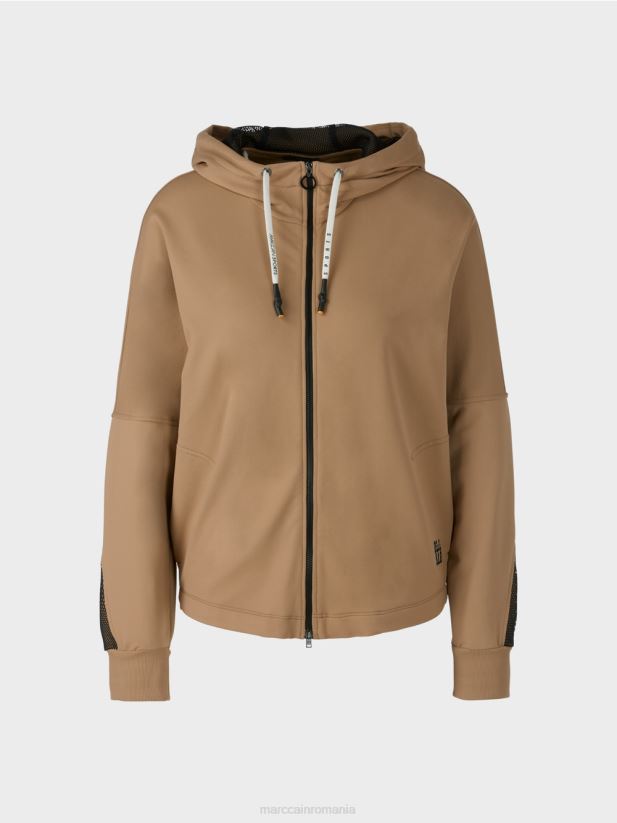 jachetă hanorac în formă de ou Marc Cain cafea ușoară îmbrăcăminte 4826HH421