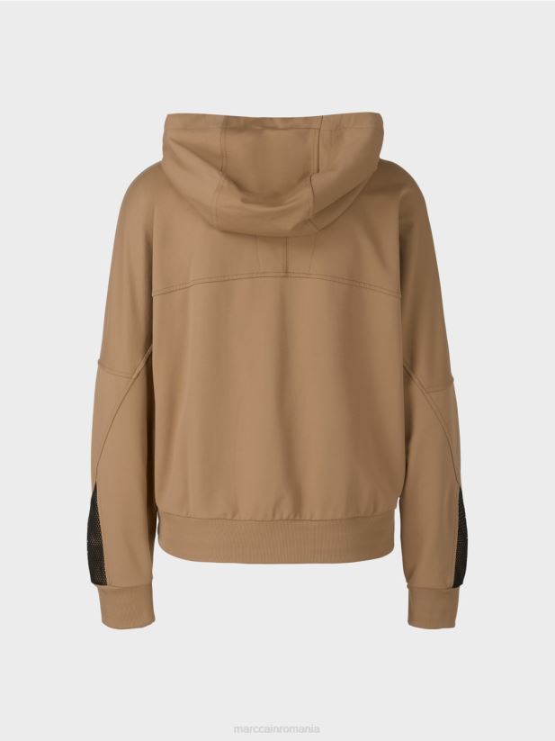 jachetă hanorac în formă de ou Marc Cain cafea ușoară îmbrăcăminte 4826HH421