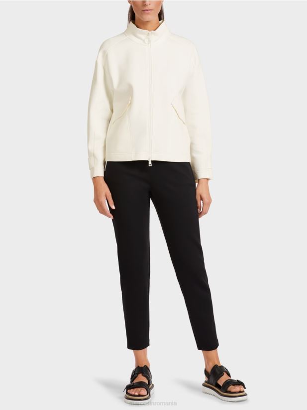 jachetă largi cu fermoar cu guler ridicat Marc Cain aproape alb îmbrăcăminte 4826HH428