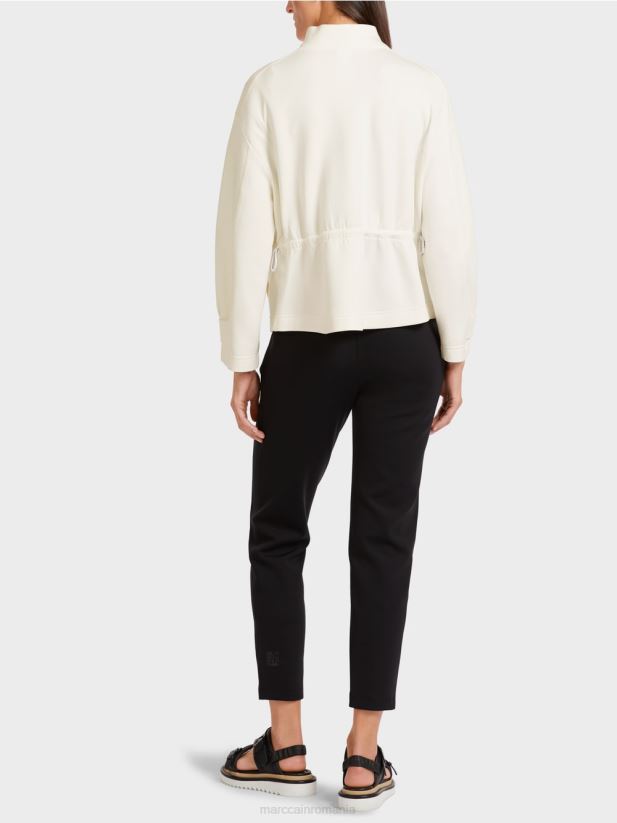 jachetă largi cu fermoar cu guler ridicat Marc Cain aproape alb îmbrăcăminte 4826HH428