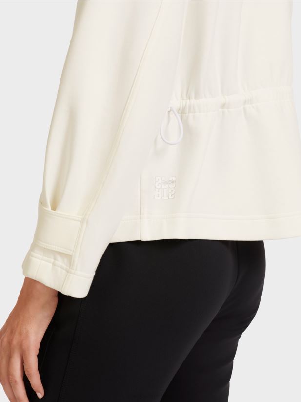 jachetă largi cu fermoar cu guler ridicat Marc Cain aproape alb îmbrăcăminte 4826HH428