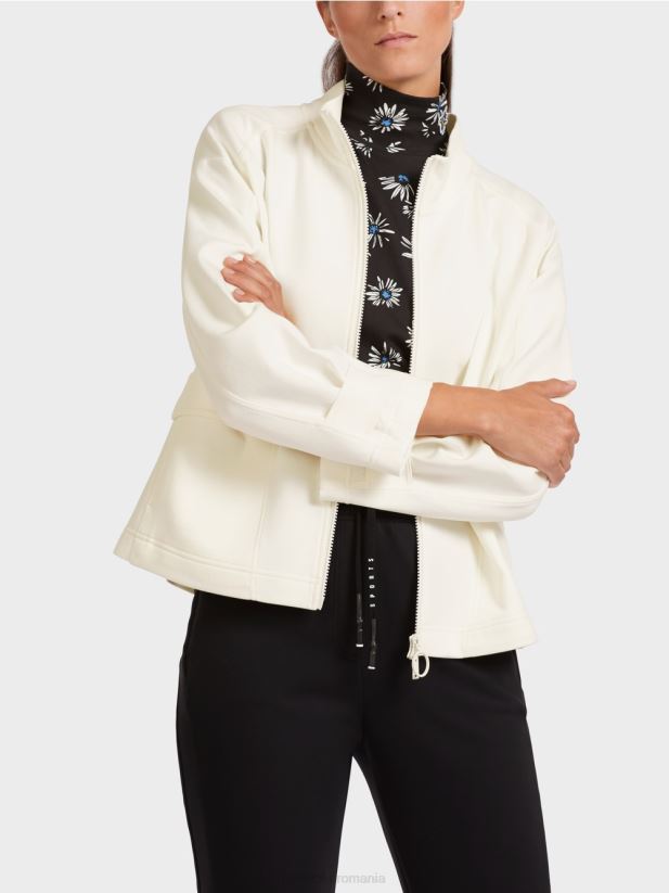 jachetă largi cu fermoar cu guler ridicat Marc Cain aproape alb îmbrăcăminte 4826HH428