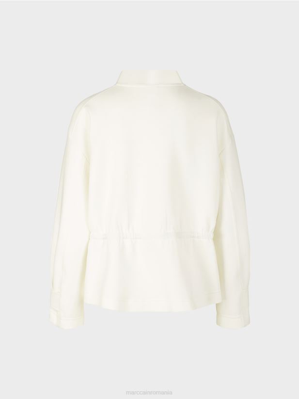 jachetă largi cu fermoar cu guler ridicat Marc Cain aproape alb îmbrăcăminte 4826HH428