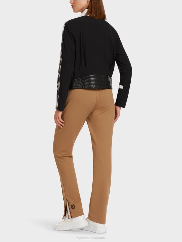 jachetă într-un amestec de materiale Marc Cain alb-negru îmbrăcăminte 4826HH422