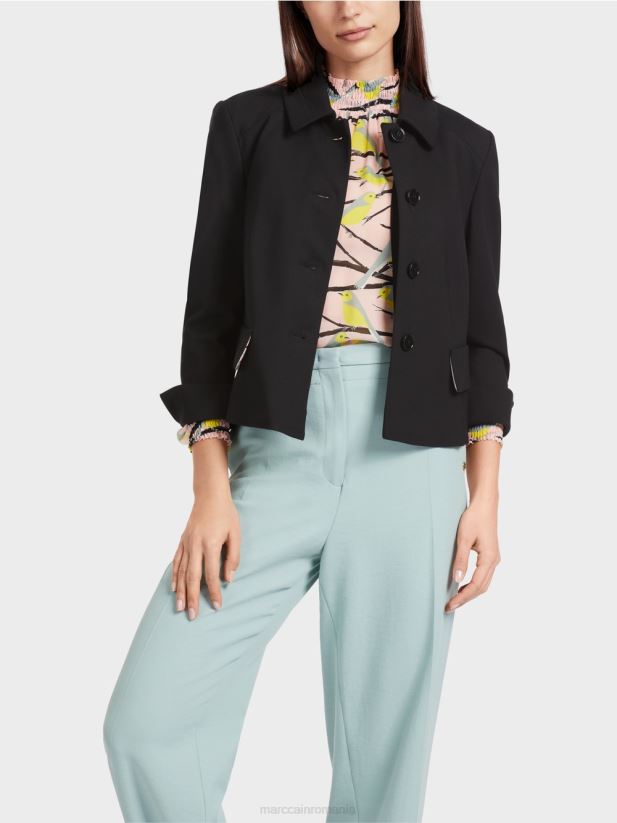 jachetă scurtă cu stretch Marc Cain negru îmbrăcăminte 4826HH340