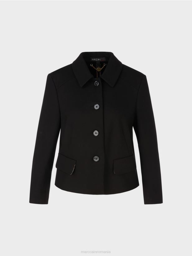 jachetă scurtă cu stretch Marc Cain negru îmbrăcăminte 4826HH340