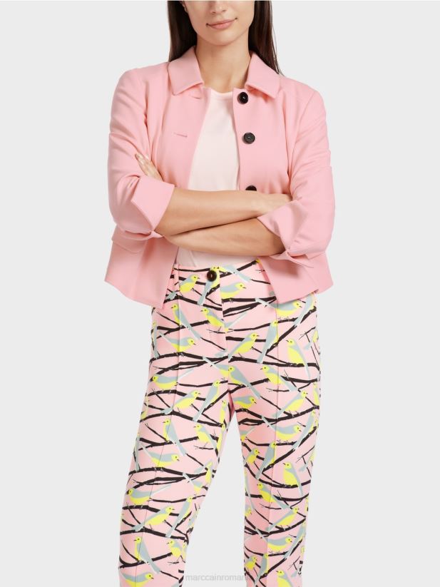 jachetă scurtă cu stretch Marc Cain roz pudra moale îmbrăcăminte 4826HH344