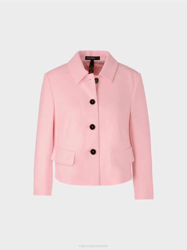 jachetă scurtă cu stretch Marc Cain roz pudra moale îmbrăcăminte 4826HH344