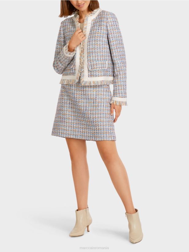 jachetă scurtă din bumbac Marc Cain albastru atmosferic îmbrăcăminte 4826HH442