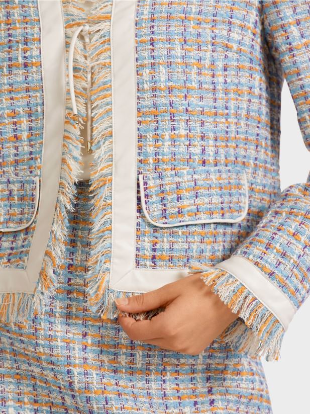 jachetă scurtă din bumbac Marc Cain albastru atmosferic îmbrăcăminte 4826HH442