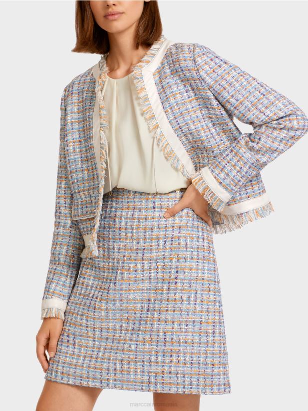 jachetă scurtă din bumbac Marc Cain albastru atmosferic îmbrăcăminte 4826HH442