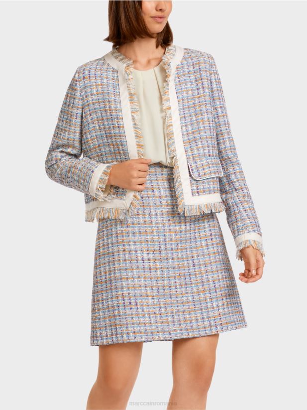 jachetă scurtă din bumbac Marc Cain albastru atmosferic îmbrăcăminte 4826HH442