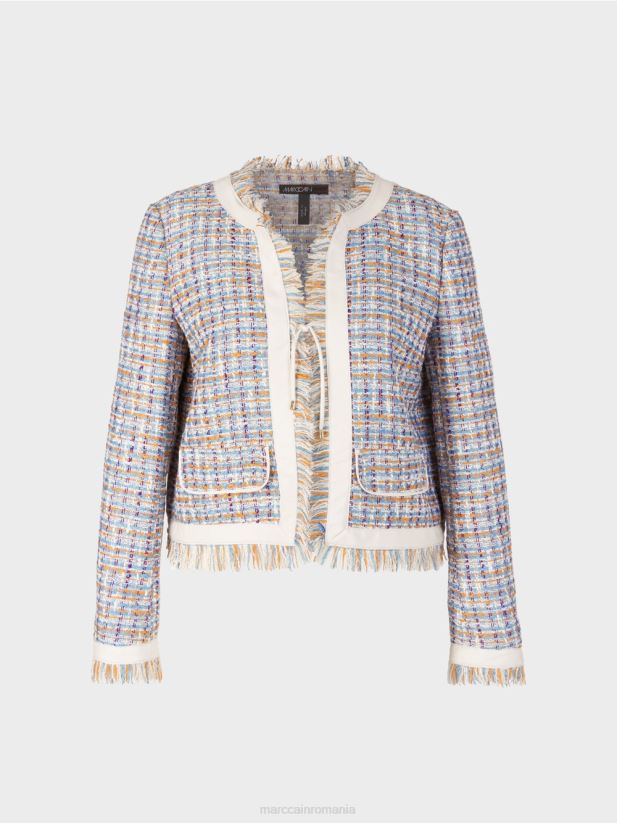 jachetă scurtă din bumbac Marc Cain albastru atmosferic îmbrăcăminte 4826HH442