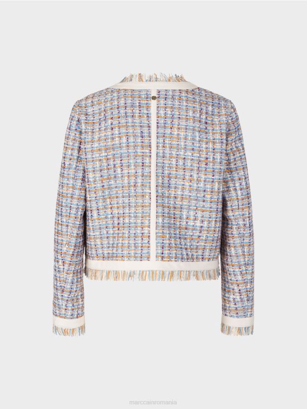 jachetă scurtă din bumbac Marc Cain albastru atmosferic îmbrăcăminte 4826HH442