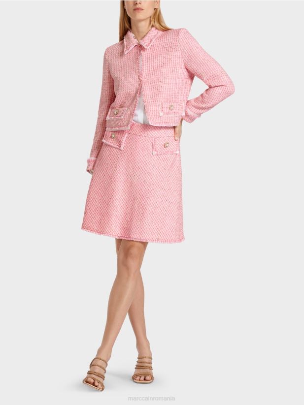 jachetă scurtă în boucle Marc Cain roz moale îmbrăcăminte 4826HH374