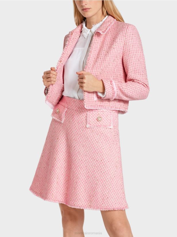 jachetă scurtă în boucle Marc Cain roz moale îmbrăcăminte 4826HH374