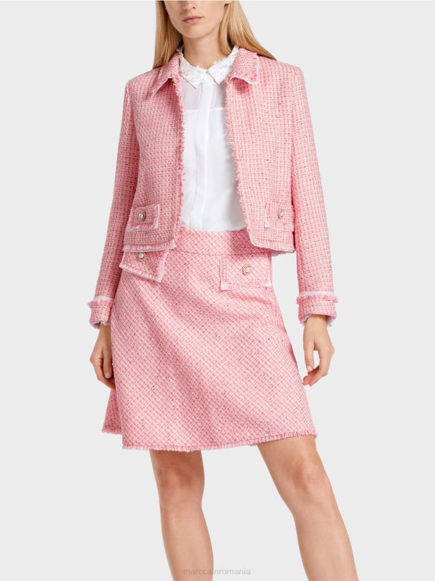 jachetă scurtă în boucle Marc Cain roz moale îmbrăcăminte 4826HH374
