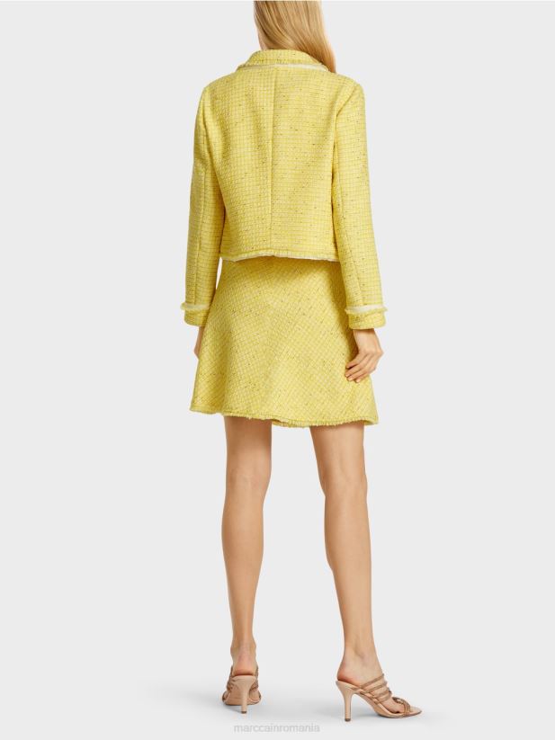 jachetă scurtă în boucle Marc Cain verde lamaie îmbrăcăminte 4826HH375