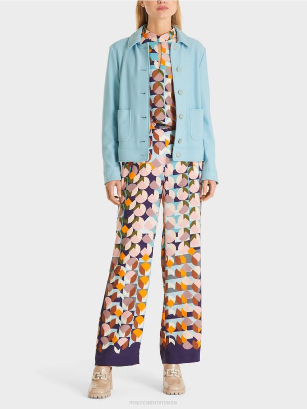 jachetă scurtă în stil denim Marc Cain albastru atmosferic îmbrăcăminte 4826HH443