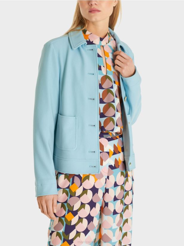 jachetă scurtă în stil denim Marc Cain albastru atmosferic îmbrăcăminte 4826HH443