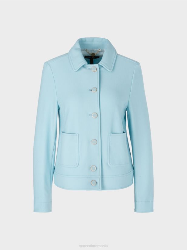 jachetă scurtă în stil denim Marc Cain albastru atmosferic îmbrăcăminte 4826HH443